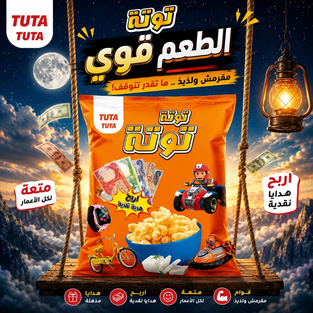 اربح هدايا نقدية مع توتة توتة